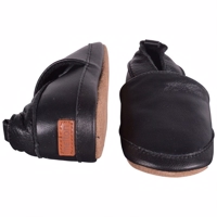 Melton, Leather Shoe - Læder sutsko-sort